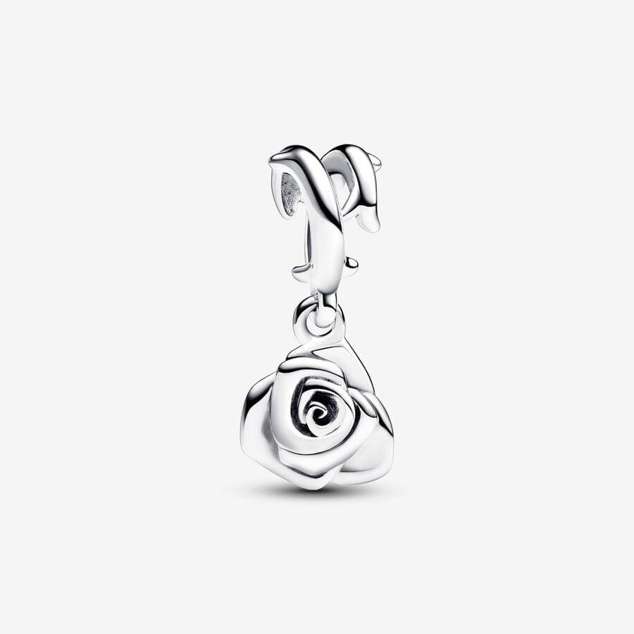 【Moments】PAN Rose in Bloom Dangle Charm 793213C00 925 Sterling silver pendant