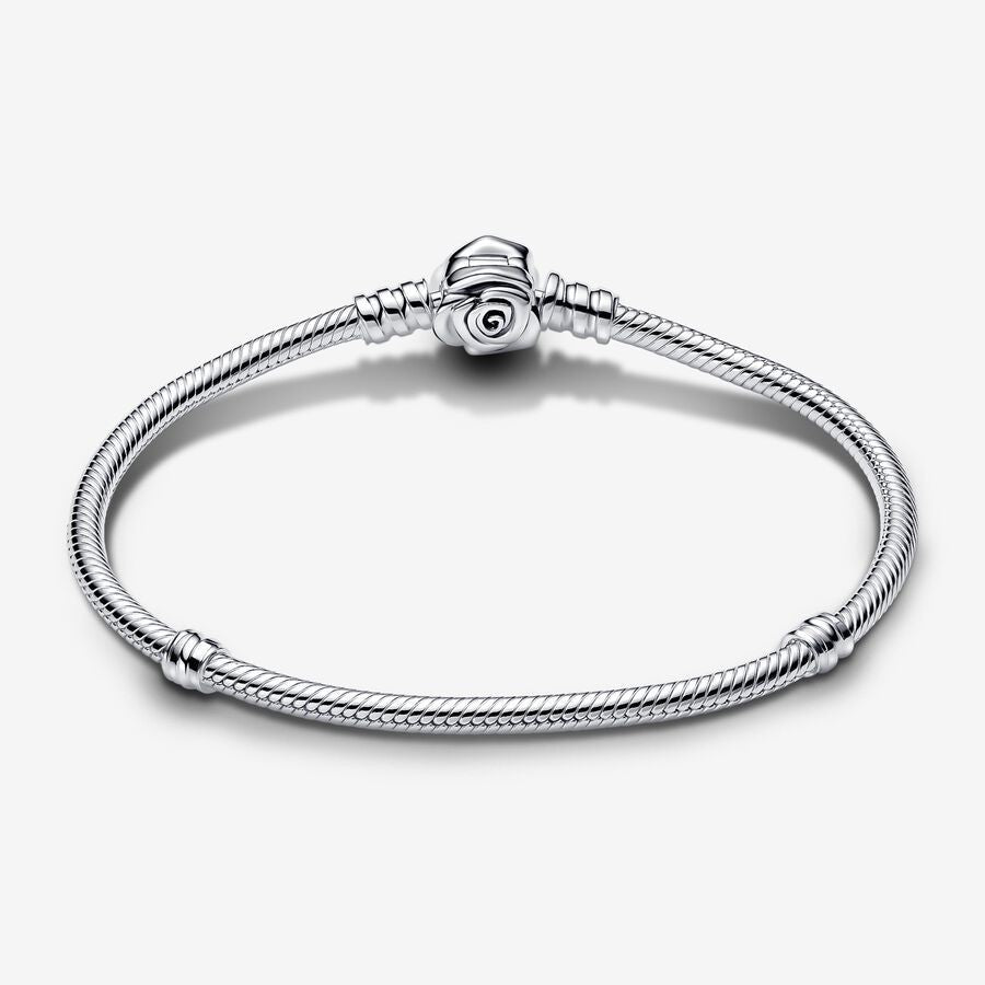 【Moments】PAN Rose in Bloom Clasp Snake Chain Bracelet 593211C00 925 silver