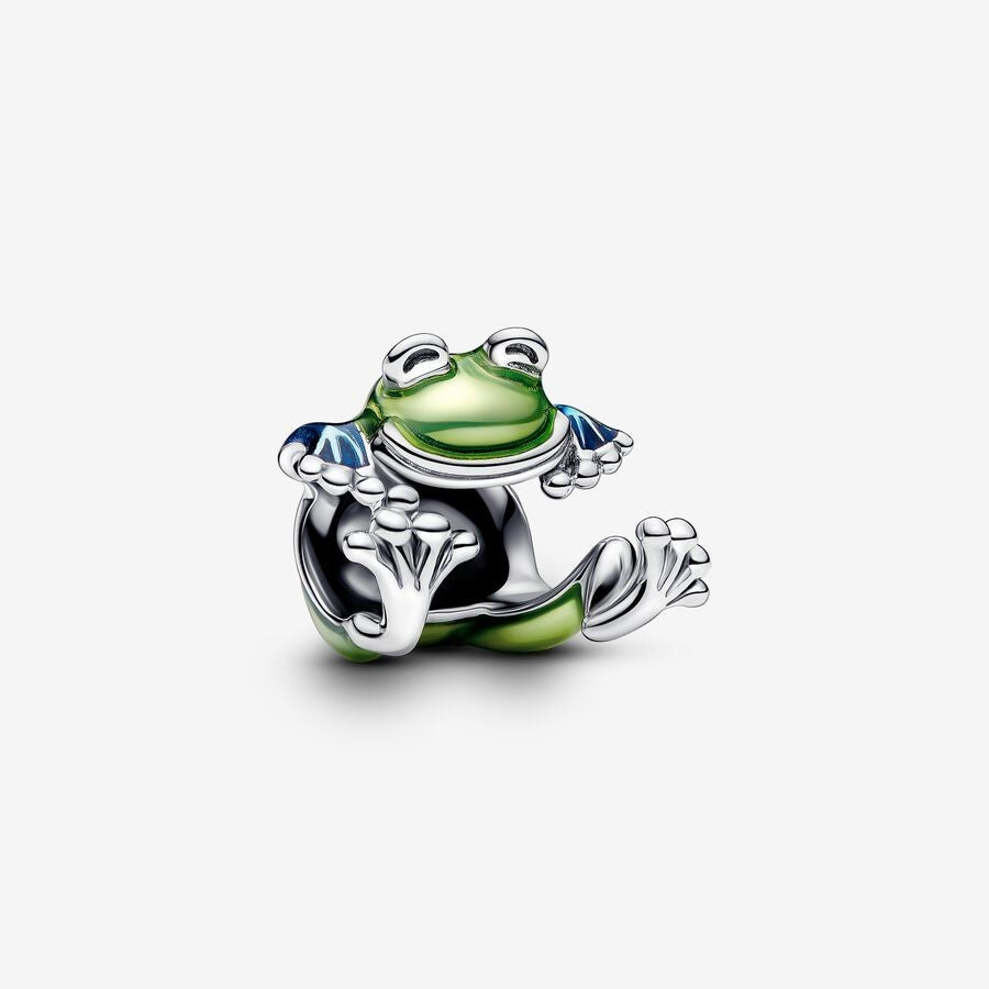 【Moments】PAN Climbing Frog Charm 793342C01 925 Sterling silver cartoon animals green