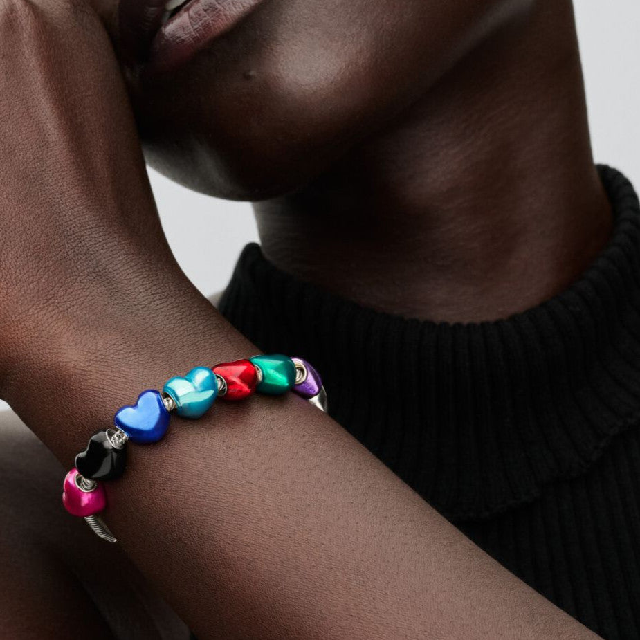 【Moments】Pan Metallic Red Heart Charm purple  Sterling silver 925 silver 793337C06 pink black blue 793337C07 793337C01 793337C02 793337C03