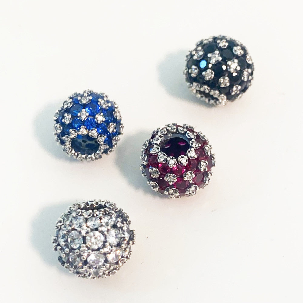 【Moments】 Pan Sparkling Pavé Round Charm  sterling silver Black pink blue 792630C01 792630C04 792630 792630C03C02