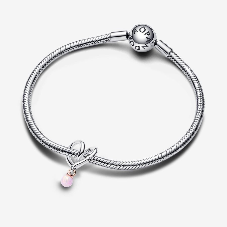 【Moments】Pan Two-tone Wrapped Heart Charm 783242C0 925 silver pink Mother's Day