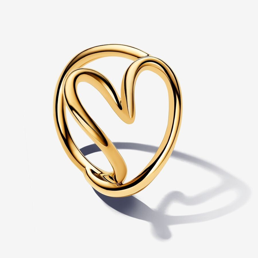 Pan Organically Shaped Heart Ring gold 163288C00 gold Simple style ring for women