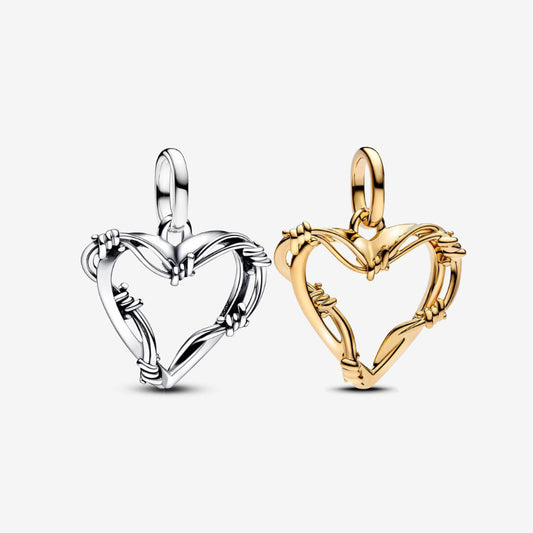 【ME/Moments】PAN Wire Heart Medallion Charm Gold 925 silver 793449C00 pendant 762526C00