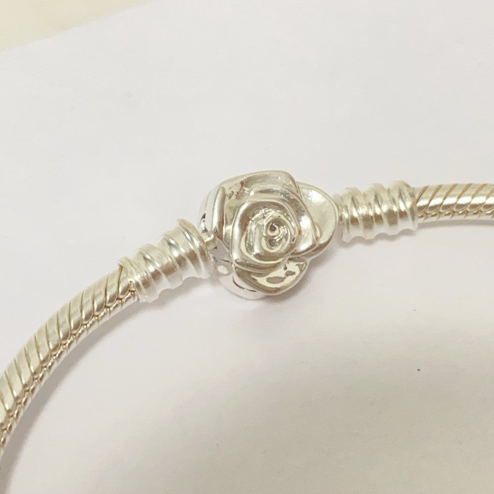 【Moments】PAN Rose in Bloom Clasp Snake Chain Bracelet 593211C00 925 silver