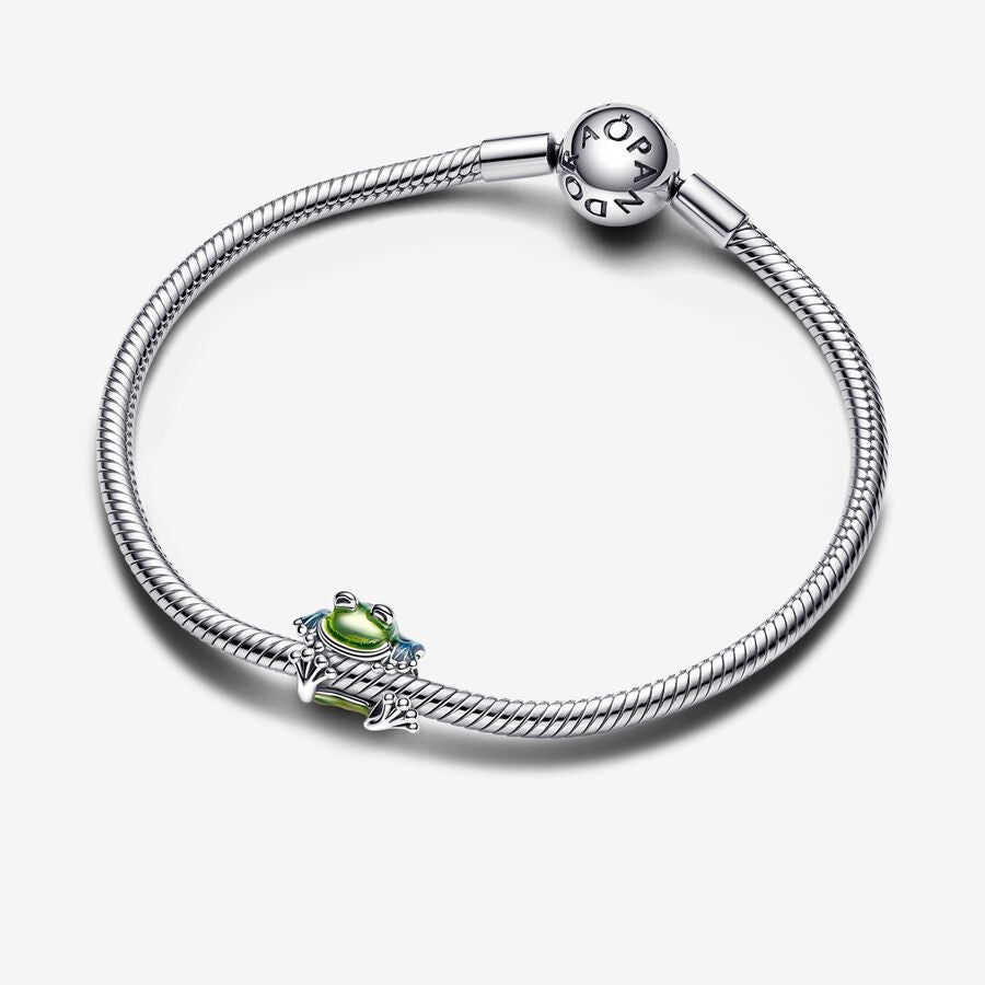 【Moments】PAN Climbing Frog Charm 793342C01 925 Sterling silver cartoon animals green