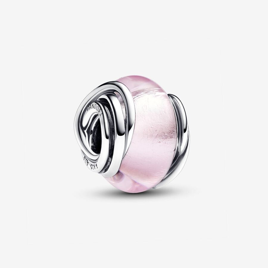 【Moments】PAN Encircled Pink Murano Glass Char 793241C00 Glass 925 silver