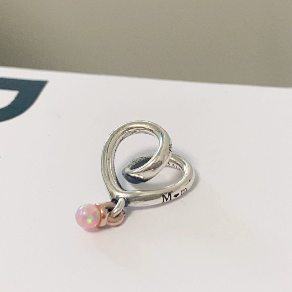 【Moments】Pan Two-tone Wrapped Heart Charm 783242C0 925 silver pink Mother's Day