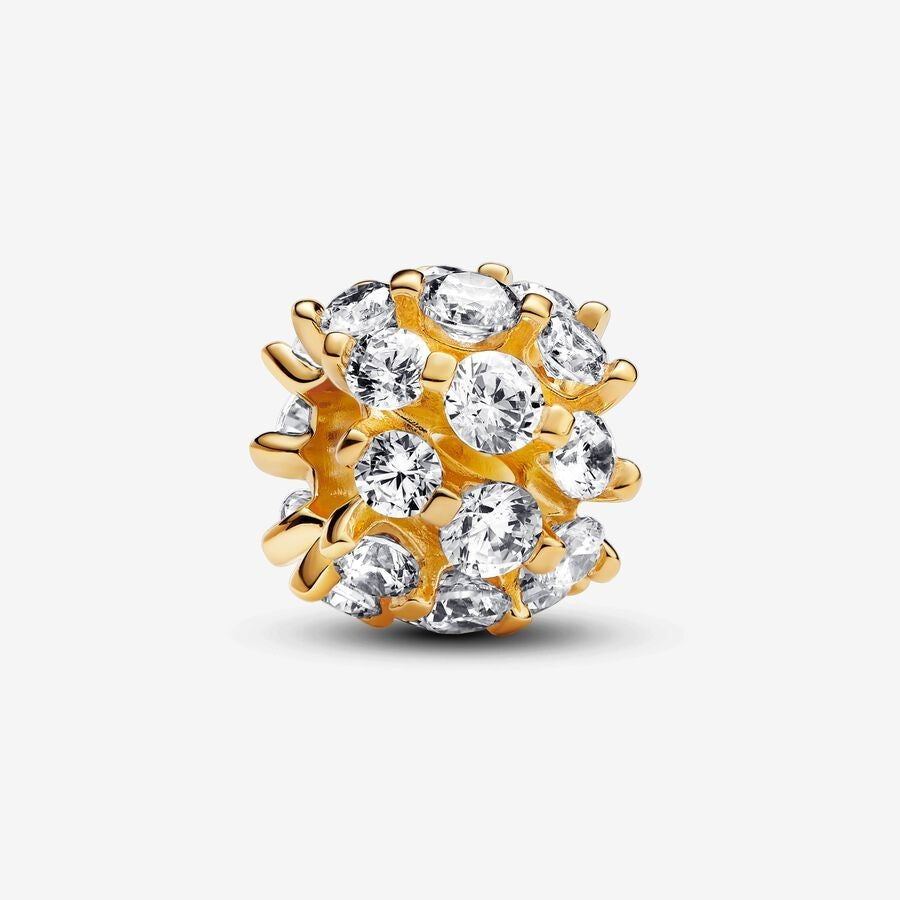 【Moments】 PAN Gold Sparkling Round Charm 763234C01 shining charm