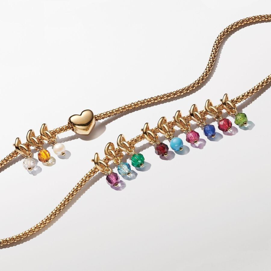 【ME/Moments】PAN Gold Eternity Circle Dangle Charm Pink red blue Green Lucky birthday Birthstones