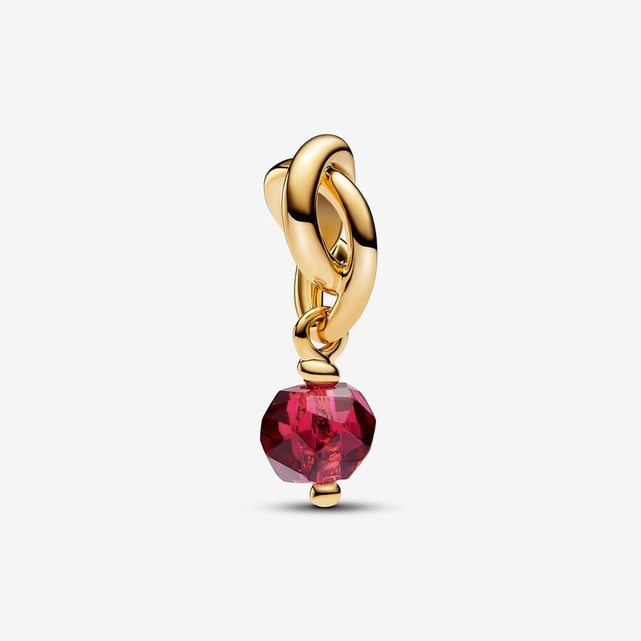 【ME/Moments】PAN Gold Eternity Circle Dangle Charm Pink red blue Green Lucky birthday Birthstones