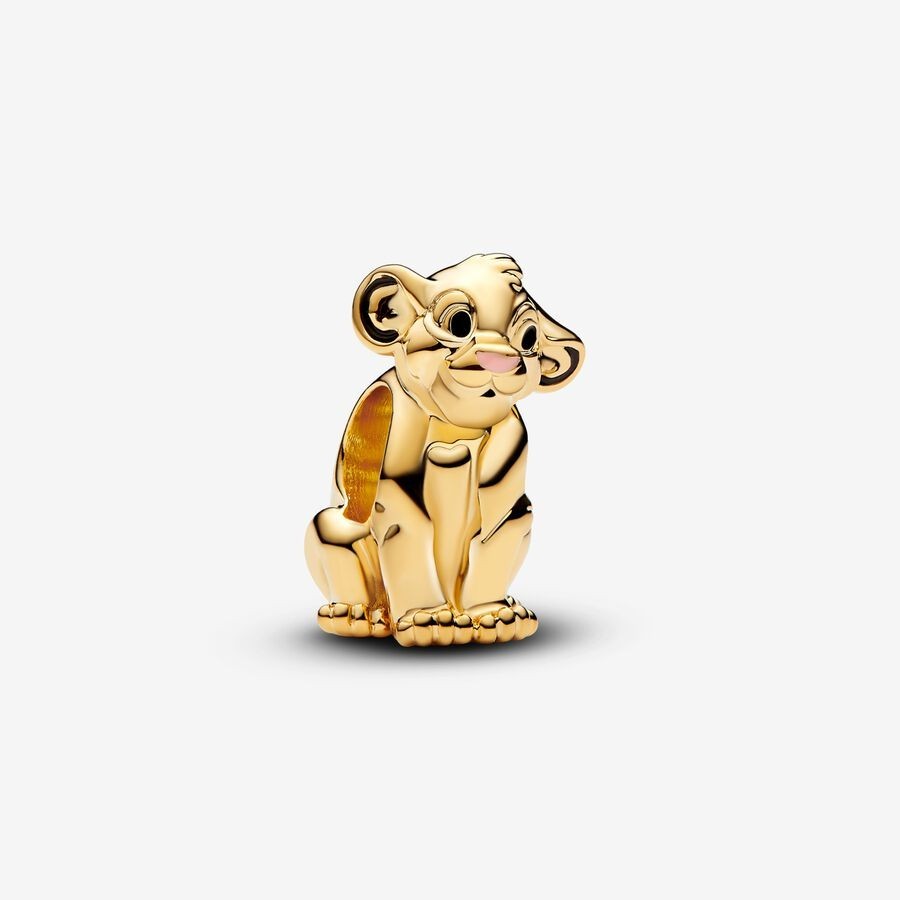 【Moments】 PAN Gold The Lion King Simba Charm 763376C01 shining charm Cartoon Animal Movies