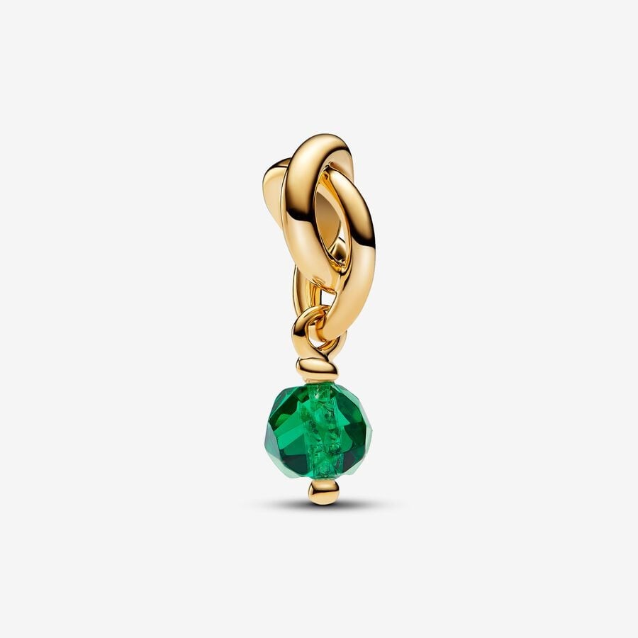 【ME/Moments】PAN Gold Eternity Circle Dangle Charm Pink red blue Green Lucky birthday Birthstones