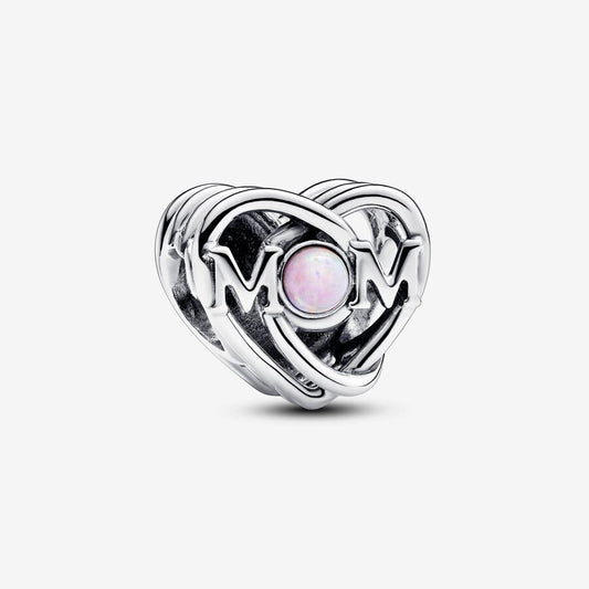 【Moments】Pan Openwork Mom & Heart Charm 793233C01 925 silver pink Mother's Day