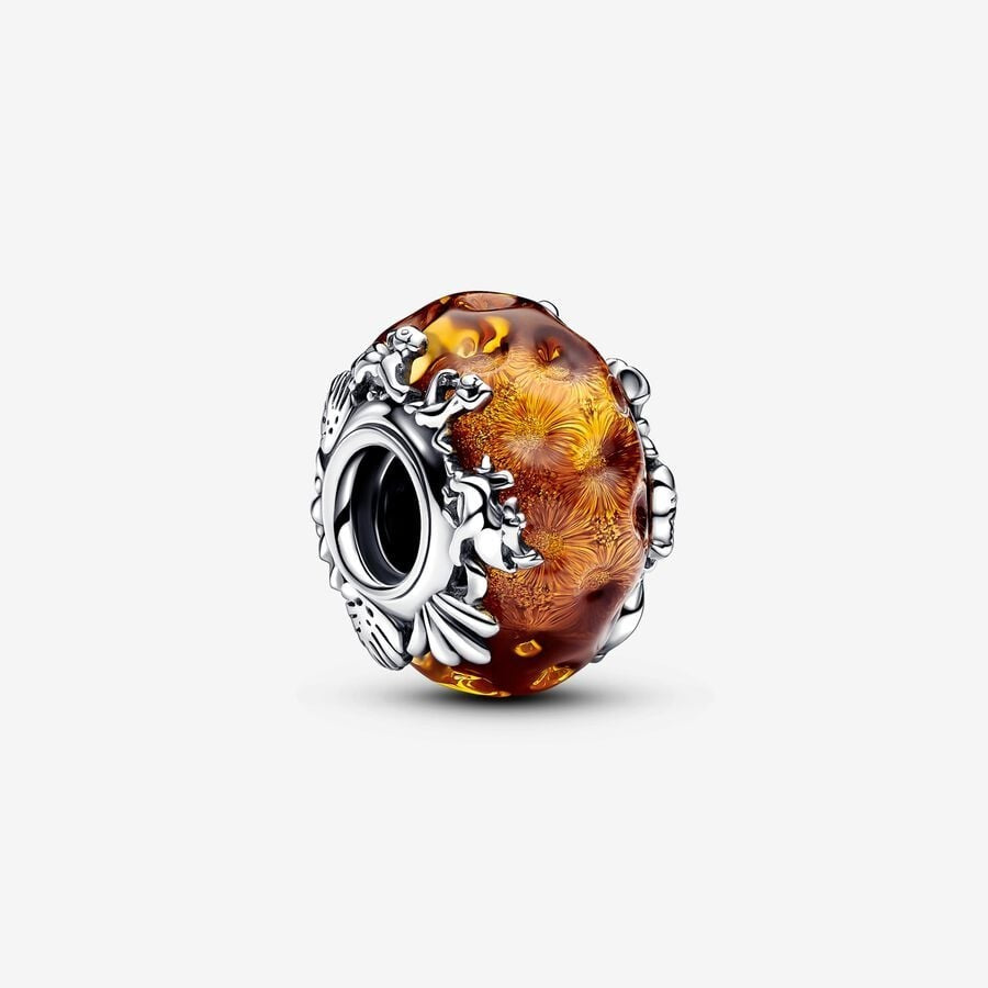 【Moments】PAN The Lion King Murano Glass Charm 793252C00 brown Glass 925 silver Orange