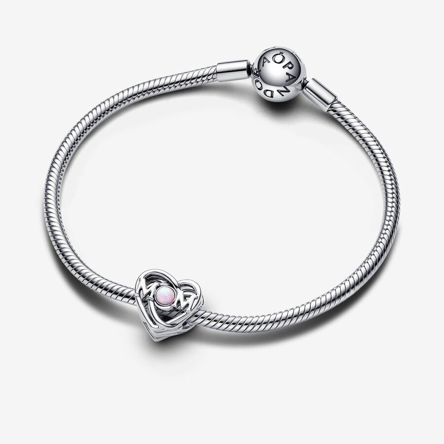 【Moments】Pan Openwork Mom & Heart Charm 793233C01 925 silver pink Mother's Day