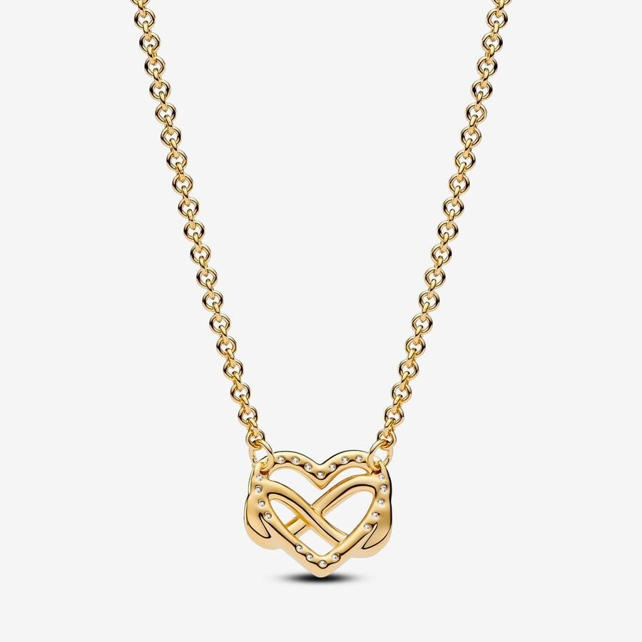 Sparkling Infinity Heart Collier Necklace 362666C01 gold Classic infinity symbol