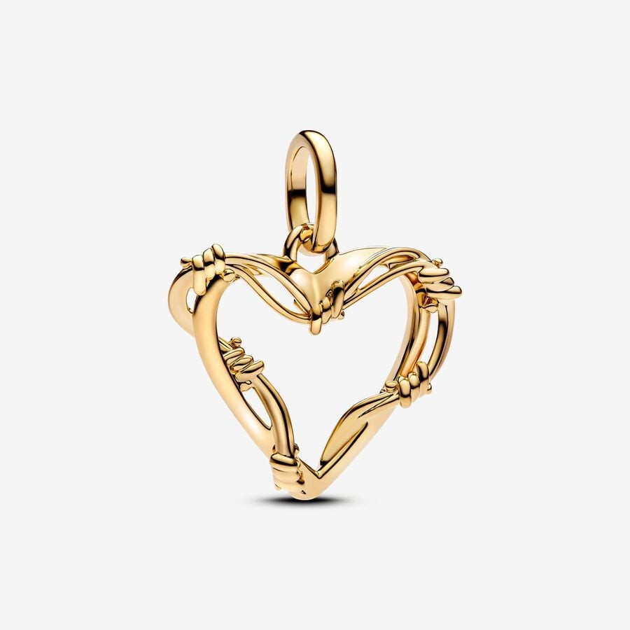 【ME/Moments】PAN Wire Heart Medallion Charm Gold 925 silver 793449C00 pendant 762526C00
