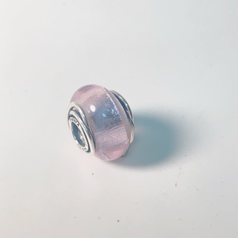 【Moments】PAN Encircled Pink Murano Glass Char 793241C00 Glass 925 silver