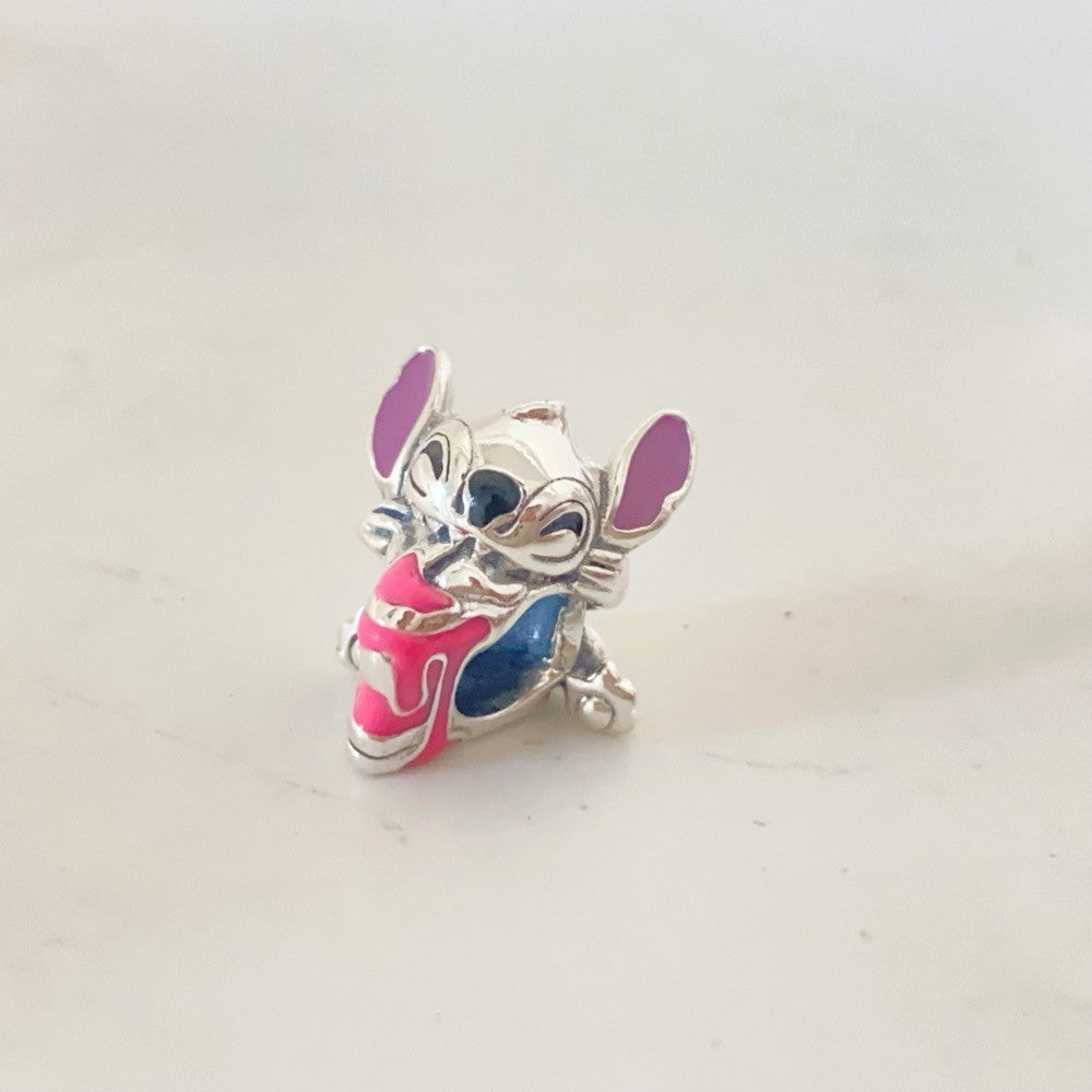 【Moments】Pan Stitch Birthday Cake Charm 793189C01 pink Cartoon 925 silver Sterling silver