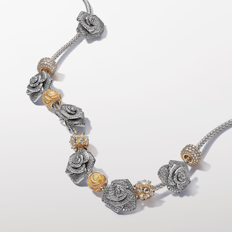 【Moments】 Pan Yellow /Pink Rose in Bloom Charm sterling silver Sterling silver 925 silver 793212C01 793212C02