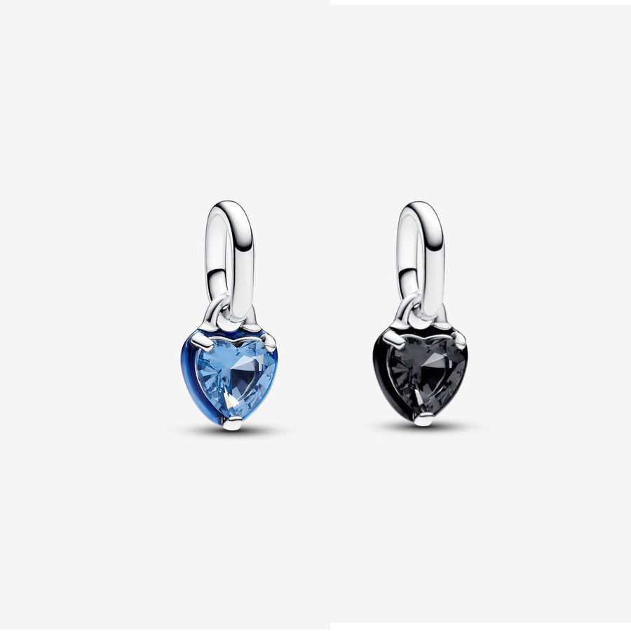 【ME】【Moments】Pan Blue/Black Chakra Heart Mini Dangle Charm 793042C02 793042C01