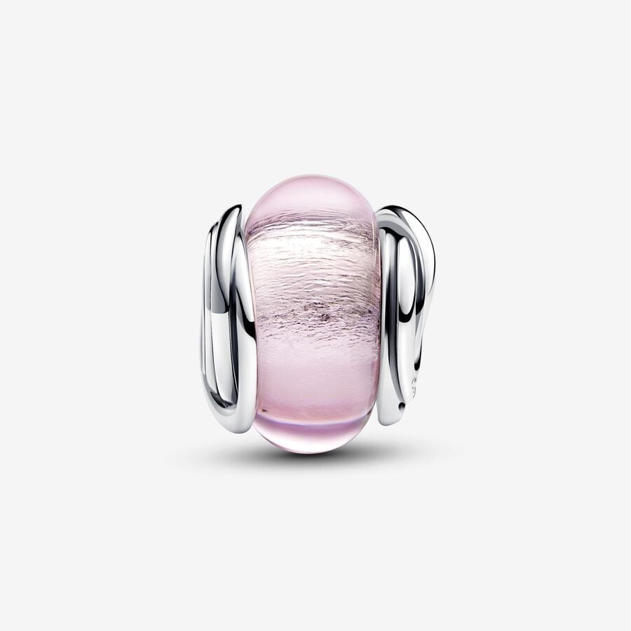 【Moments】PAN Encircled Pink Murano Glass Char 793241C00 Glass 925 silver