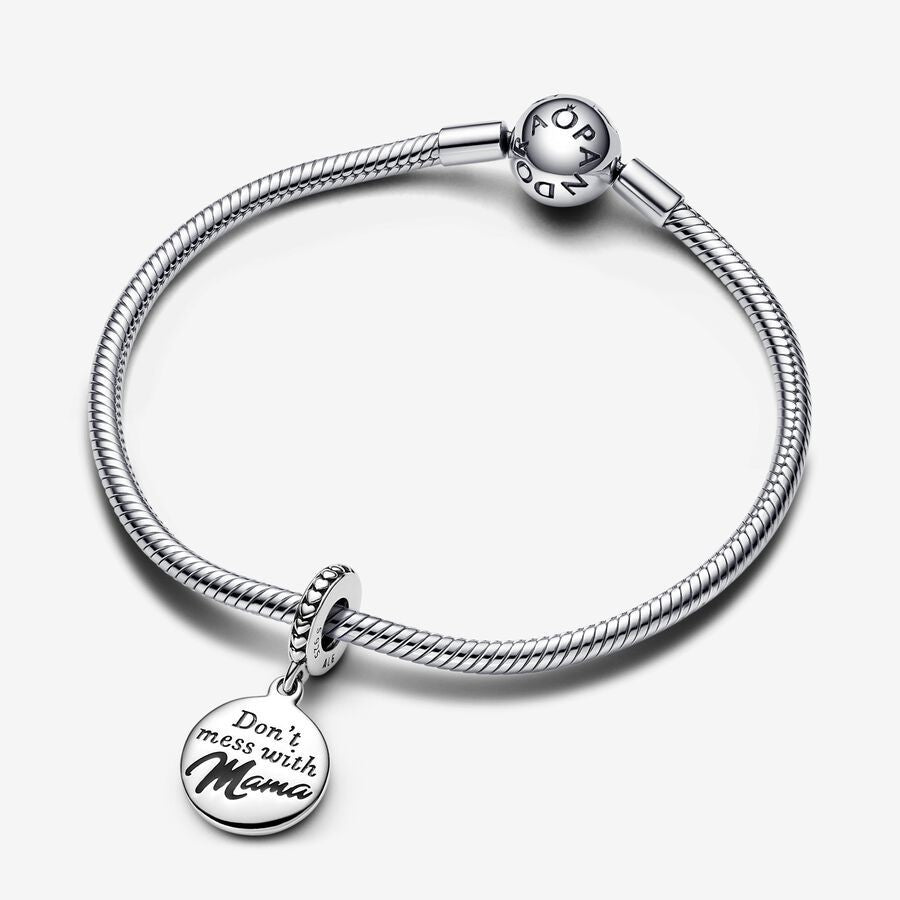 【Moments】Pan Mama Engravable Dangle Charm 793204C01 letter pendant 925 silver Sterling silver