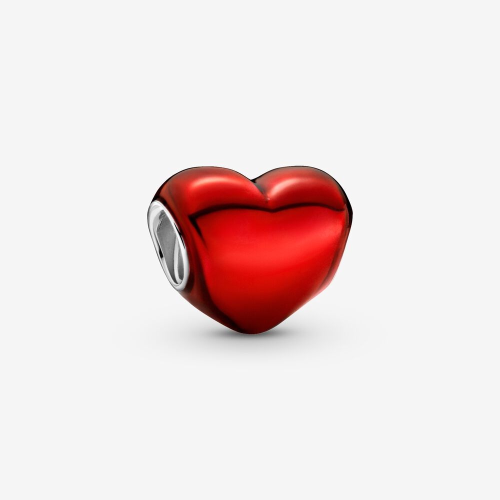 【Moments】Pan Metallic Red Heart Charm purple  Sterling silver 925 silver 793337C06 pink black blue 793337C07 793337C01 793337C02 793337C03