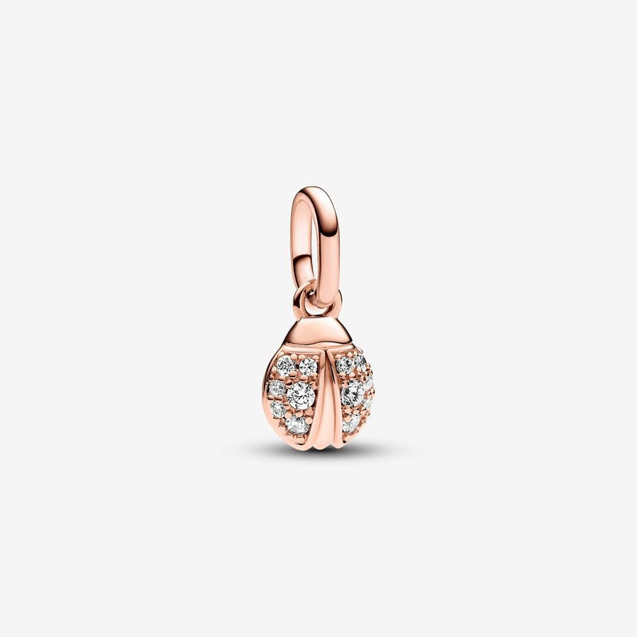 【ME/Moments】PAN Lucky Ladybird Mini Dangle Charm necklace pendant 783043C01 Rose gold insect