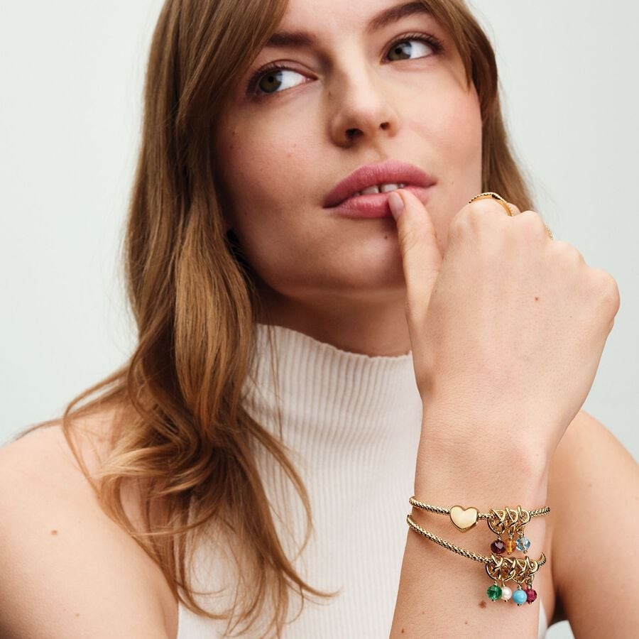【ME/Moments】PAN Gold Eternity Circle Dangle Charm Pink red blue Green Lucky birthday Birthstones
