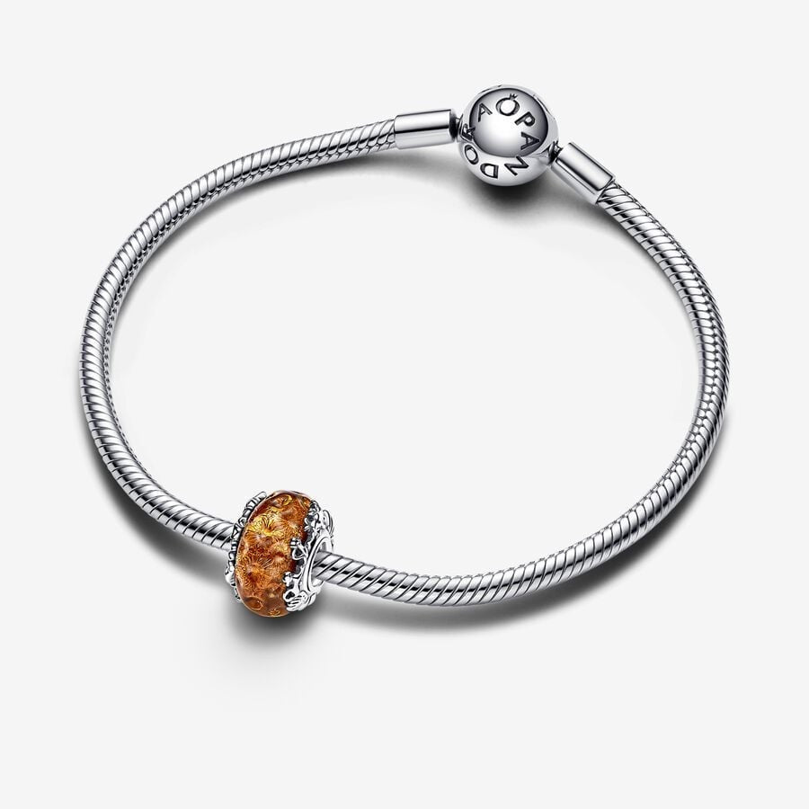 【Moments】PAN The Lion King Murano Glass Charm 793252C00 brown Glass 925 silver Orange