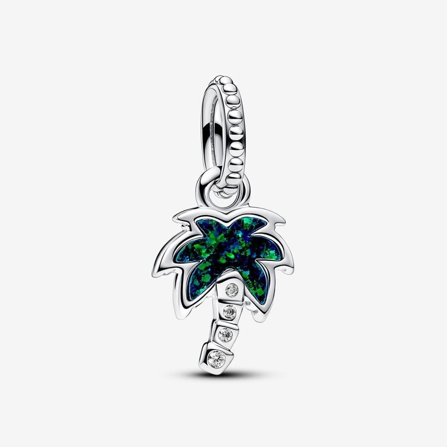 【Moments】Pan Opalescent Green Palm Tree Dangle Charm 793352C01 925 silver