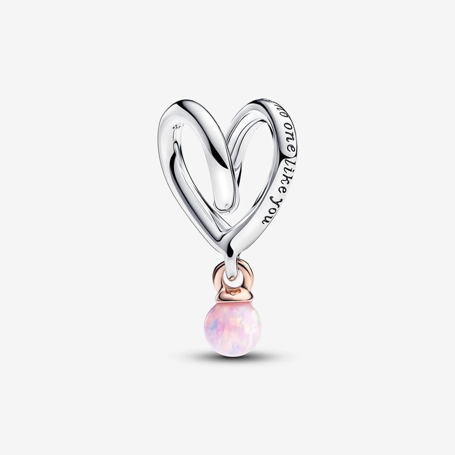 【Moments】Pan Two-tone Wrapped Heart Charm 783242C0 925 silver pink Mother's Day