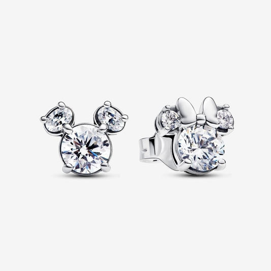 PAN Mickey Mouse & Minnie Mouse Sparkling Stud Earrings 293219C01 Hypoallergenic