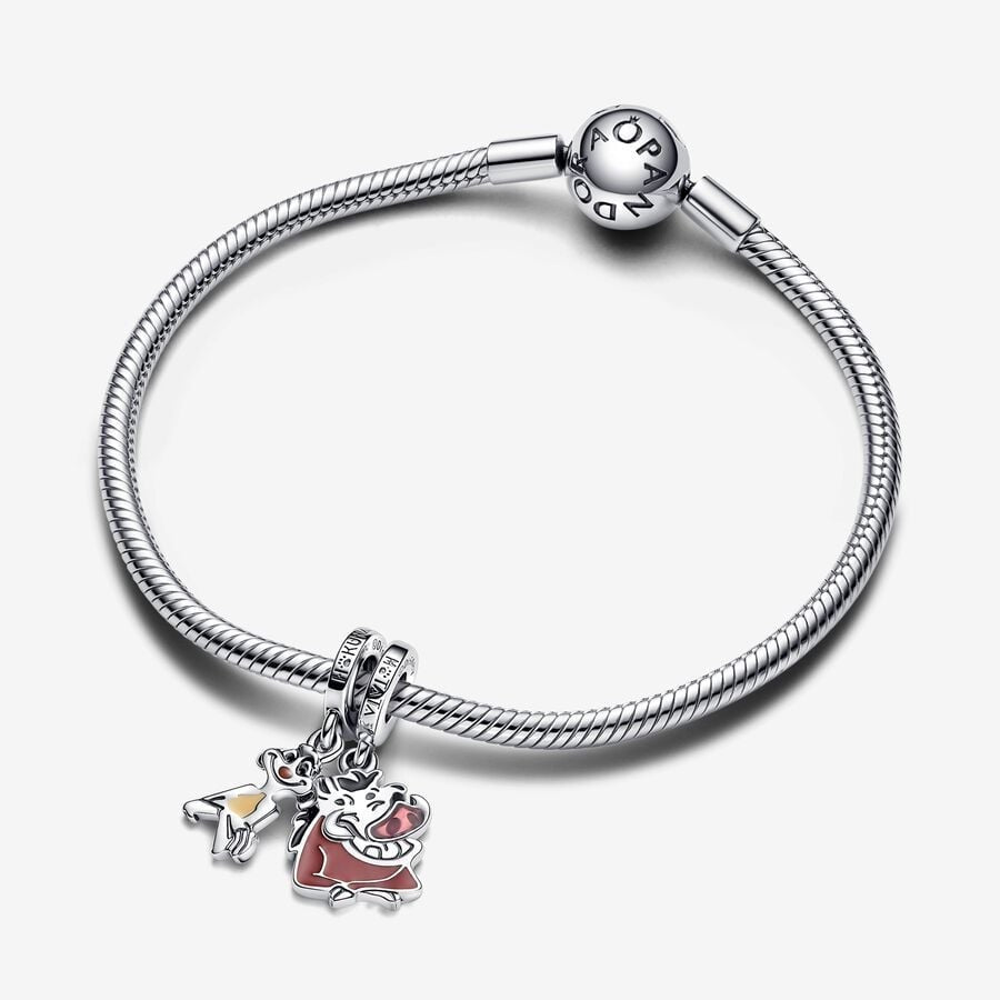 【Moments】Pan The Lion King Timon & Pumbaa Splittable Dangle Charm 793357C01 925 silver pandant 2in1