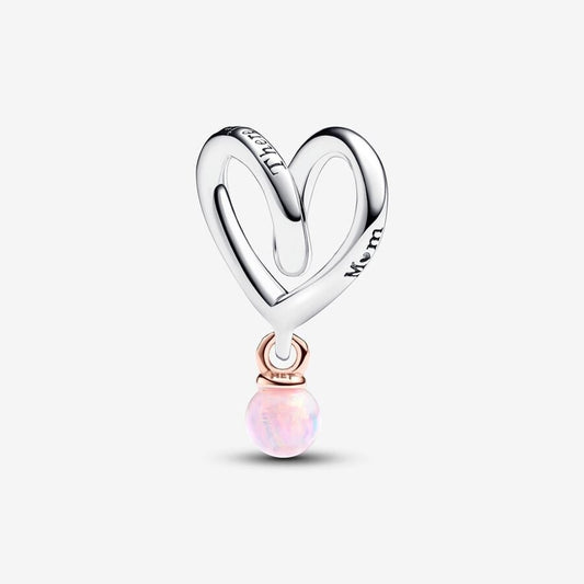 【Moments】Pan Two-tone Wrapped Heart Charm 783242C0 925 silver pink Mother's Day