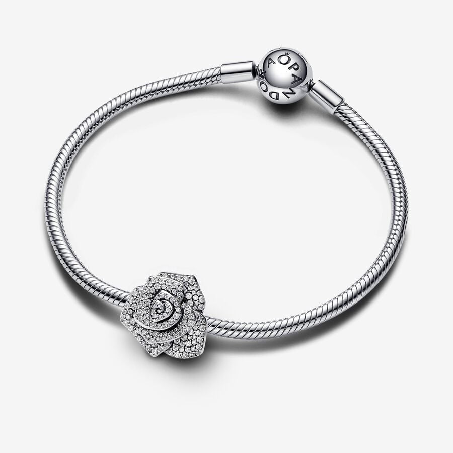 【Moments】Pan Sparkling Rose in Bloom Oversized Charm 793245C01