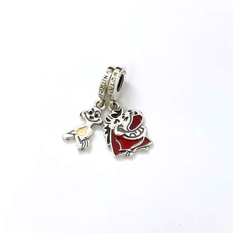 【Moments】Pan The Lion King Timon & Pumbaa Splittable Dangle Charm 793357C01 925 silver pandant 2in1