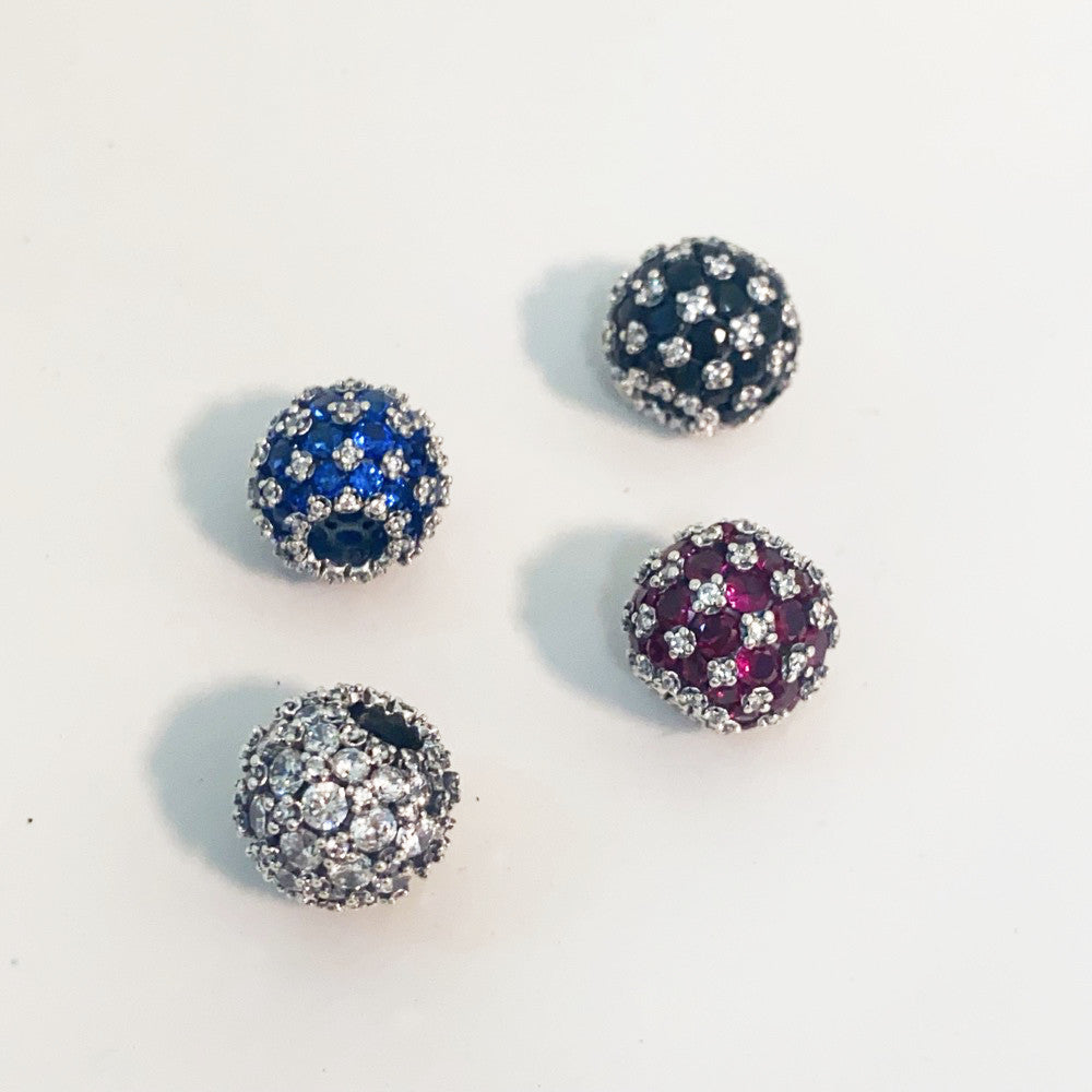 【Moments】 Pan Sparkling Pavé Round Charm  sterling silver Black pink blue 792630C01 792630C04 792630 792630C03C02