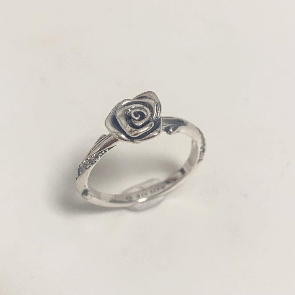 Pan Rose in Bloom Ring sterling silver 193158C01 Sterling silver plant 925 silver