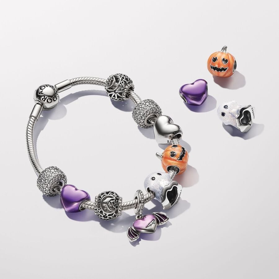 【Moments】PAN Glow in the dark Boo Ghost Charm 793404C01  925 Silver white Halloween