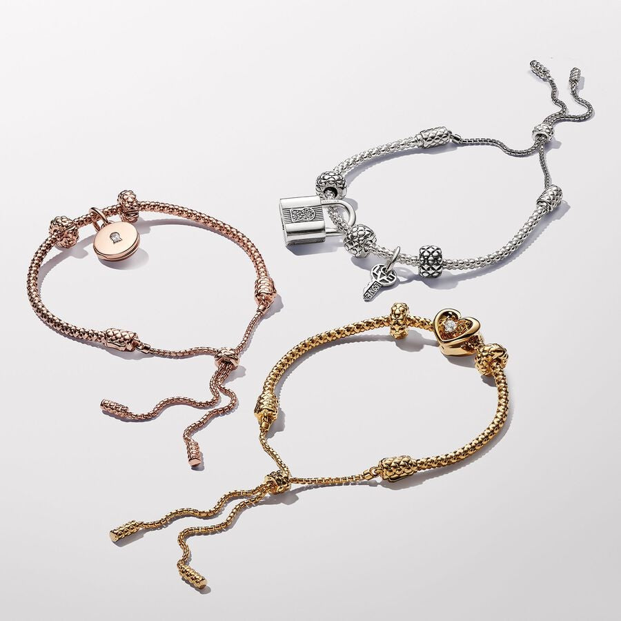 【Moments】Pan Studded Chain Slider Bracelet rose gold Gold 583090C00 563090C00