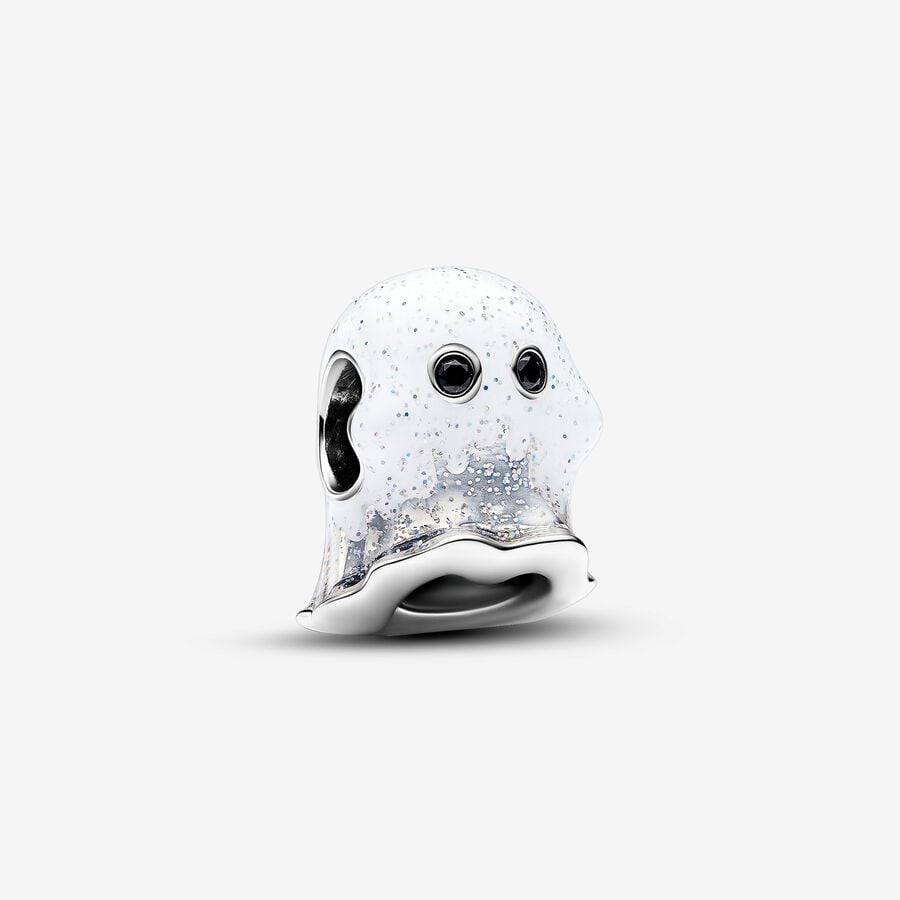 【Moments】PAN Glow in the dark Boo Ghost Charm 793404C01  925 Silver white Halloween