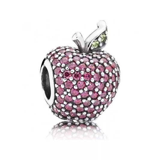 【Moments】Pan Red Pave Apple Silver Charm 791485CFR Sterling silver 925 silver
