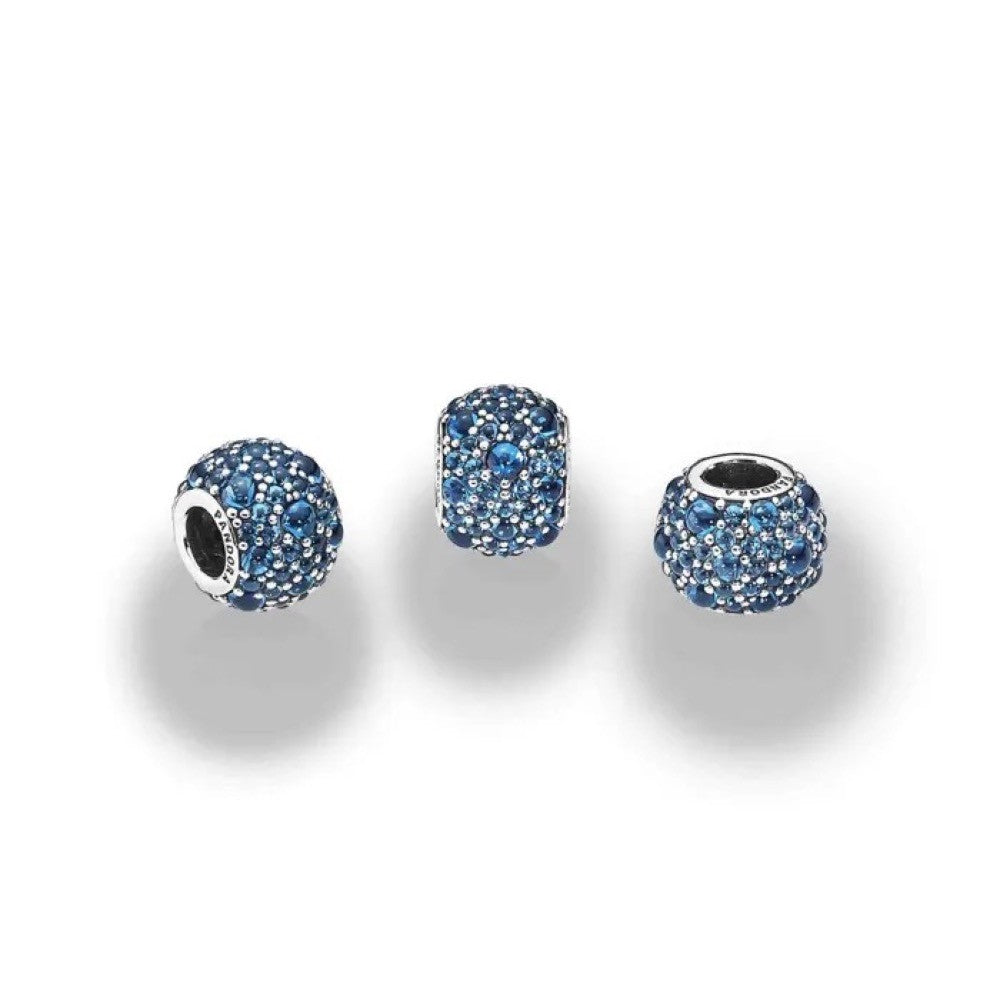 【Moments】Pan Shimmering Droplets Blue Crystal Charm Charm with London 925 silver 791755NLB