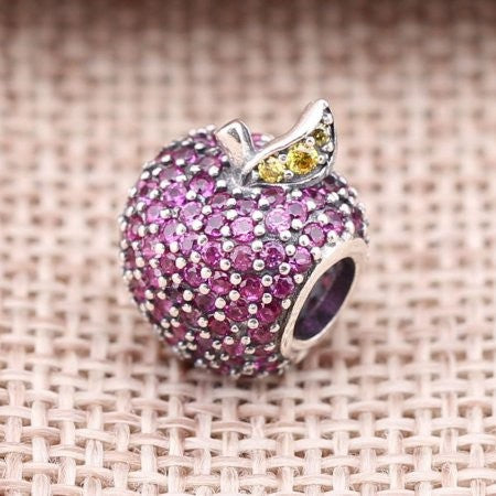 【Moments】Pan Red Pave Apple Silver Charm 791485CFR Sterling silver 925 silver