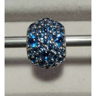 【Moments】Pan Shimmering Droplets Blue Crystal Charm Charm with London 925 silver 791755NLB