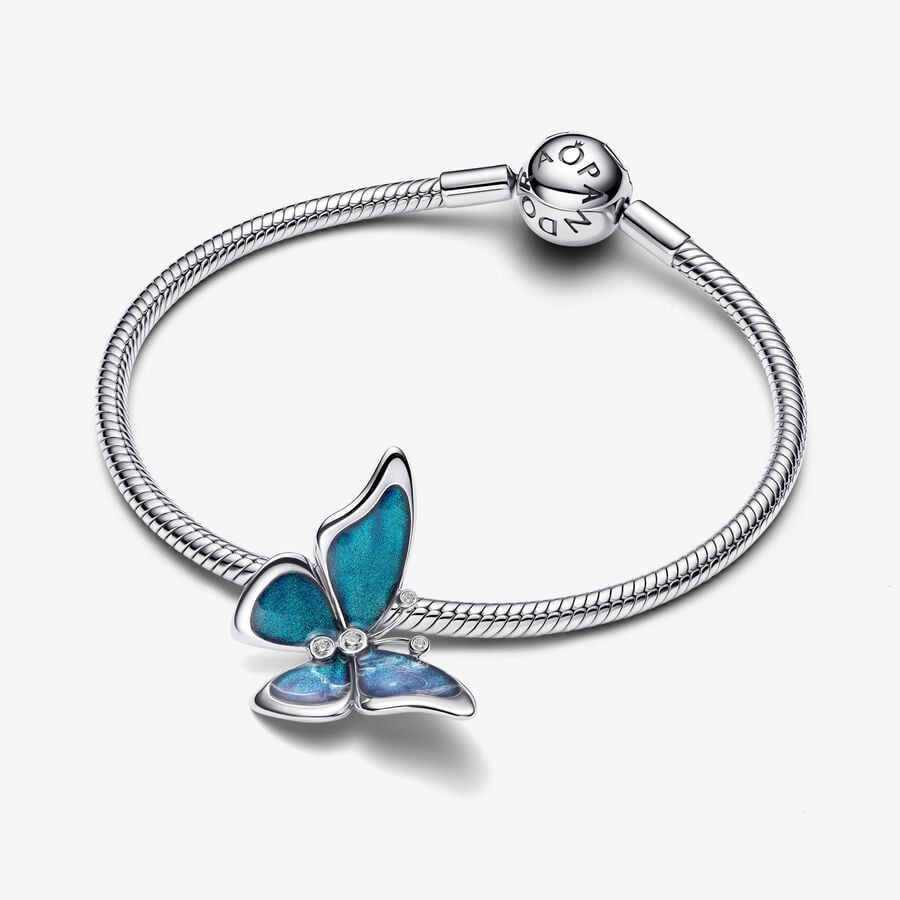 【Moments】 Pan Oversized Butterfly Charm 793747C01 Sterling silver 925 silver Blue insect