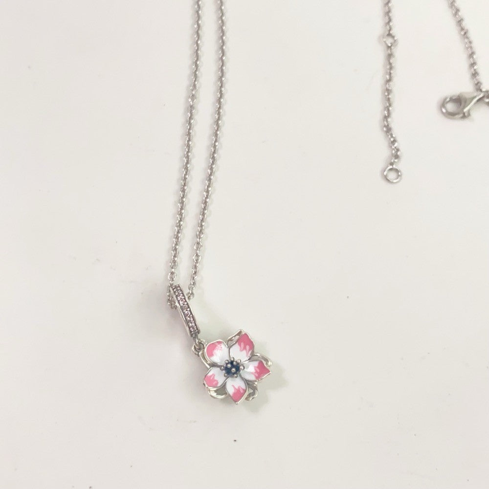 【Moments】PAN Blue Blossom Dangle Charm pink and white silver pendant 790667C01 790667C02 925 silver